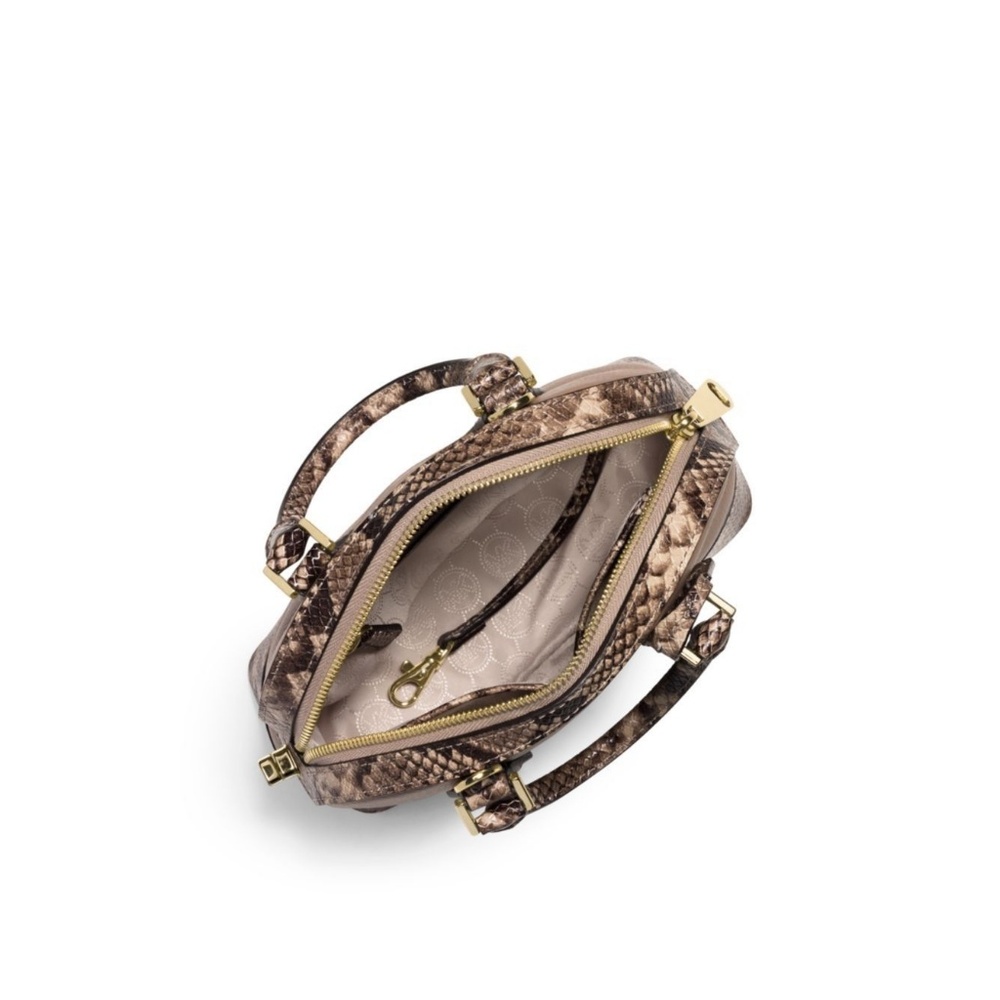 Michael Kors Smythe Small Embossed-Leather Satchel - Picture 3 of 8